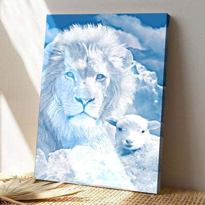 Lion Lamb Christian Canvas Print
