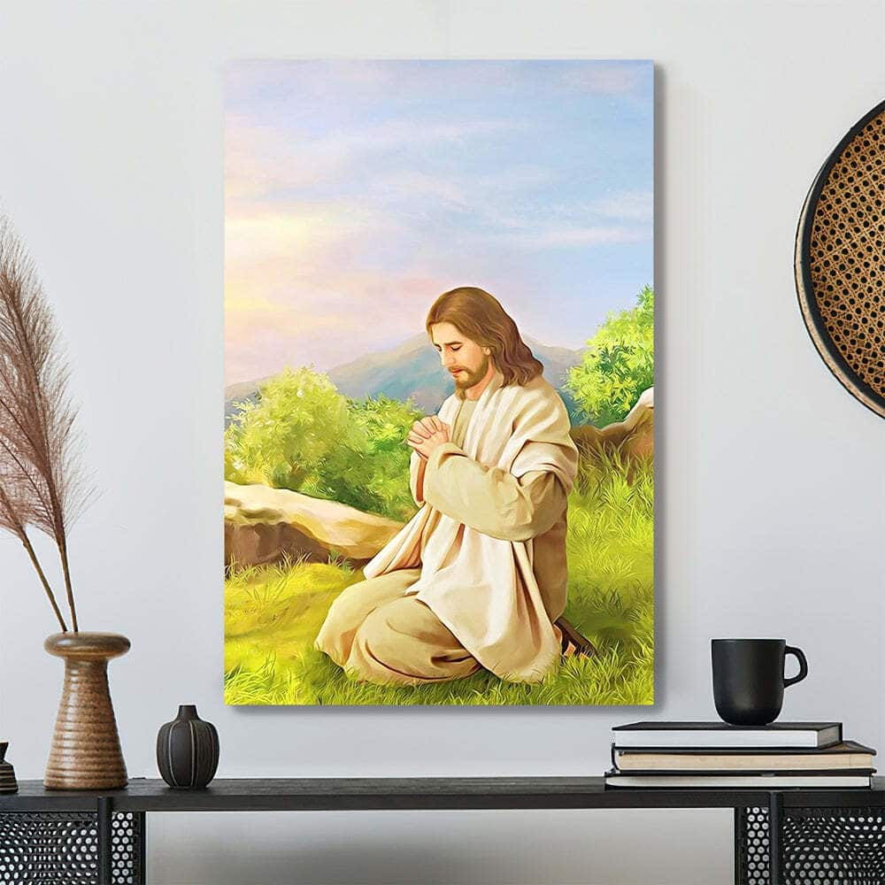 Jesus Praying On The Mountain Canvas Print Jesus Praying On The Mountain Canvas Print
