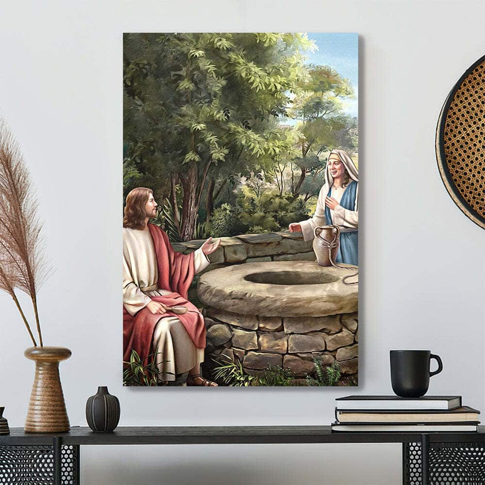 Christian Jesus And The Woman At The Well Canvas Print Christian Jesus And The Woman At The Well Canvas Print