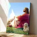Christian Jesus With Lamb Canvas Print Christian Jesus With Lamb Canvas Print