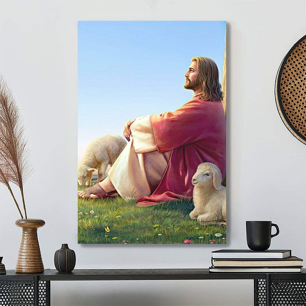 Christian Jesus With Lamb Canvas Print Christian Jesus With Lamb Canvas Print