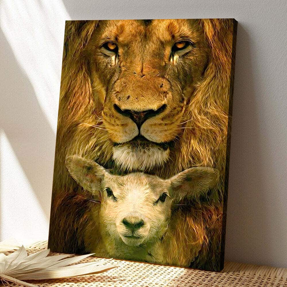 Christian Lion Lamb Canvas Print Christian Lion Lamb Canvas Print