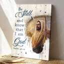Christian Psalm 46:10 Be Still and Know That I Am God Holding Wooden Stick Canvas Print