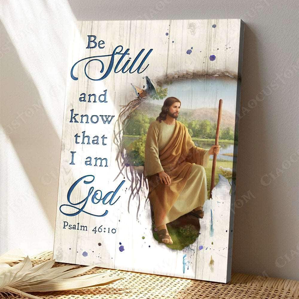 Christian Psalm 46:10 Be Still and Know That I Am God Robe Yellow Sash Canvas Print Christian Psalm 46:10 Be Still and Know That I Am God Robe Yellow Sash Canvas Print