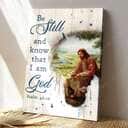 Christian Psalm 46:10 Be Still and Know That I Am God Jesus With Two Lamb Canvas Print