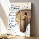Christian Psalm 46:10 Be Still and Know That I Am God Looking Up To Heaven Canvas Print
