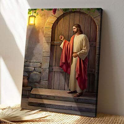 Christian Jesus Knocking On The Door Canvas Print