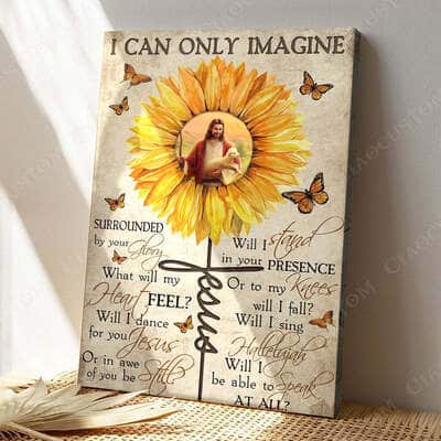 Christian I Can Only Imagine Jesus Hugs Lamb Canvas Print