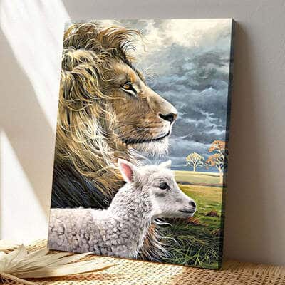 Christian Jesus Lamb Lion Canvas Print
