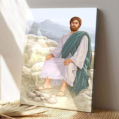 Christian Jesus Sitting Overlooking Canvas Print