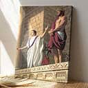 Christian Jesus With Pontius Pilate Canvas Print