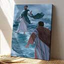 Jesus Walks On Water Canvas Print Christian Gift