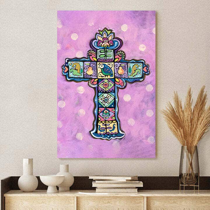Christian Canvas Print Easter Cross On Orchid Christian Canvas Print Easter Cross On Orchid