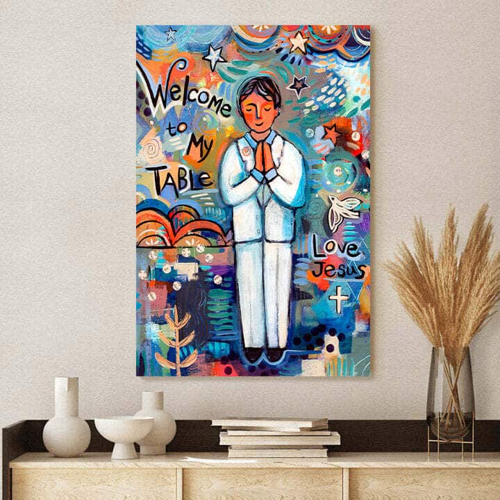Christian Canvas Print First Communion Boy Christian Canvas Print First Communion Boy