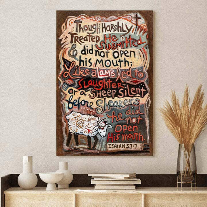 Christian Canvas Print Isaiah 53:7 Like A Lamb To Slaughter Child