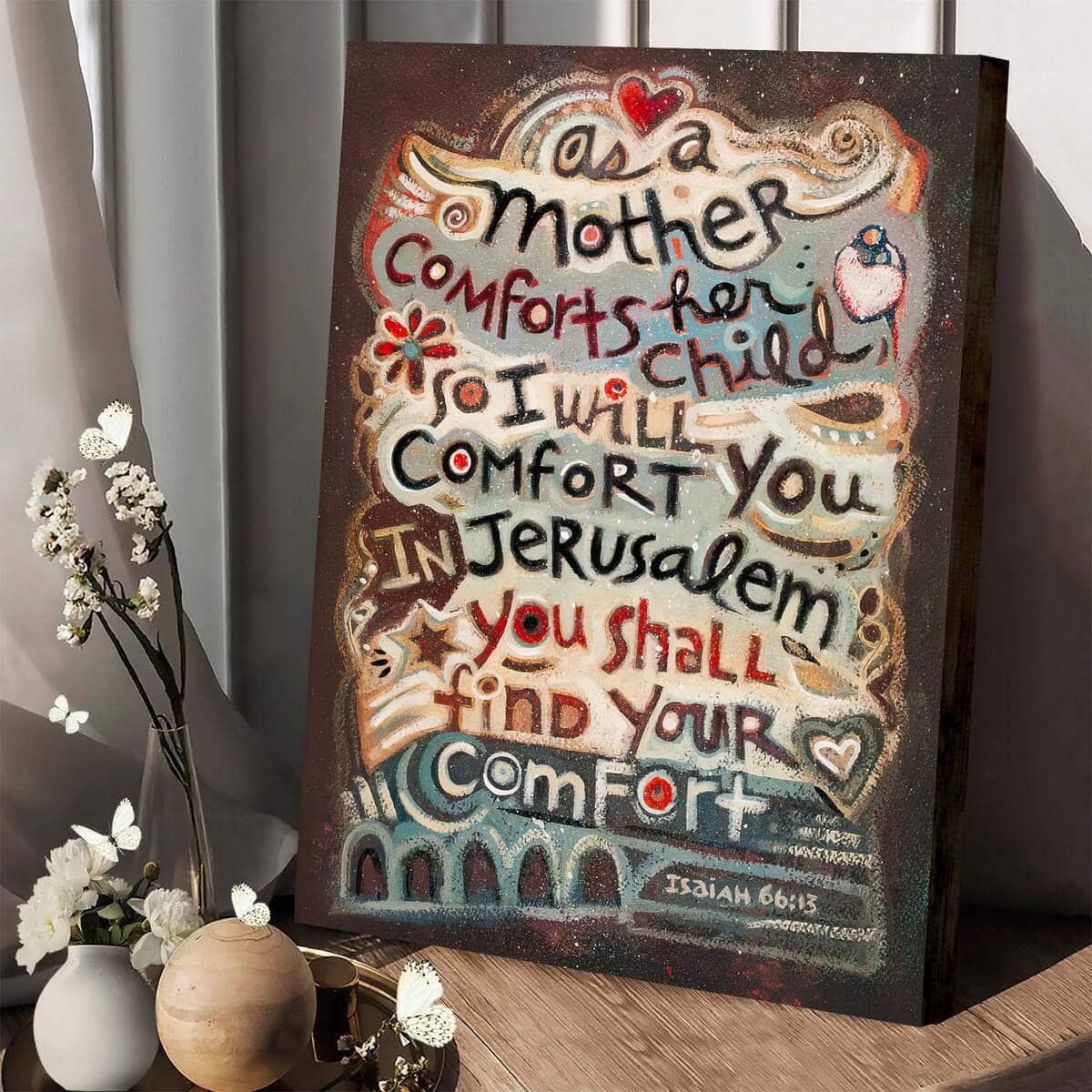 Christian Canvas Print Mother Comforts Her Child