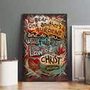 Christian Canvas Print Galatians 6:2 Bear One Anothers Burdens