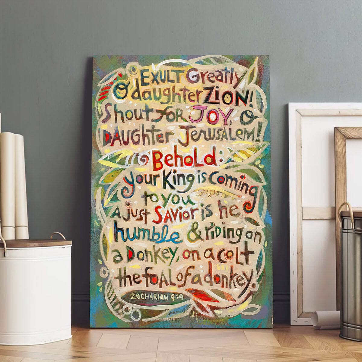 Christian Canvas Print Zechariah 9:9 Exult Greatly Daughter Zion Christian Canvas Print Zechariah 9:9 Exult Greatly Daughter Zion