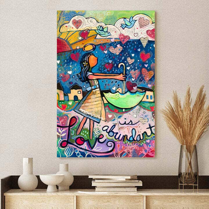 Christian Canvas Print Love Is Abundant Christian Canvas Print Love Is Abundant