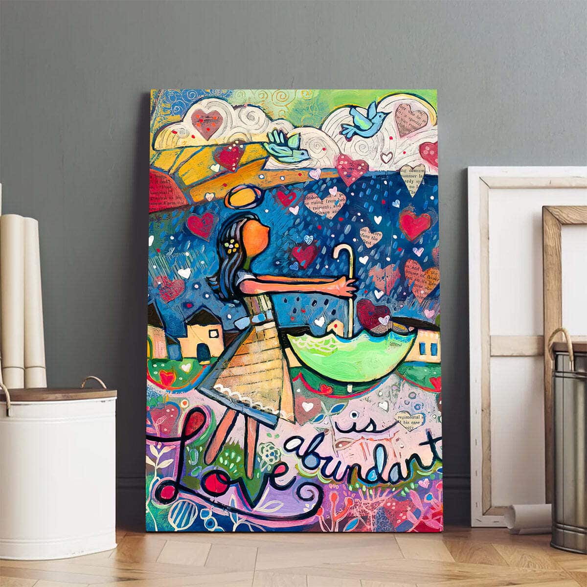 Christian Canvas Print Love Is Abundant Christian Canvas Print Love Is Abundant