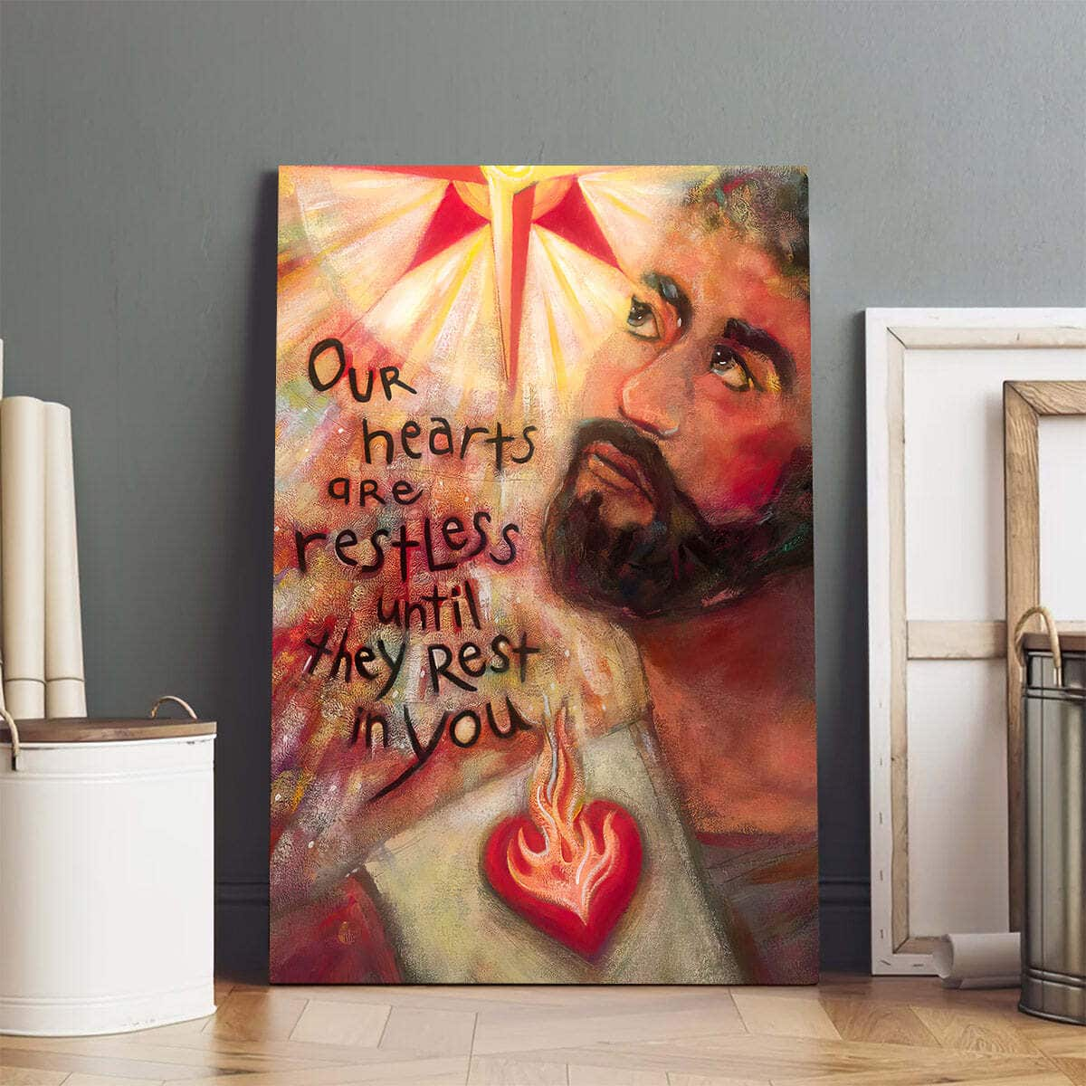 Christian Canvas Print Our Hearts Are Restless