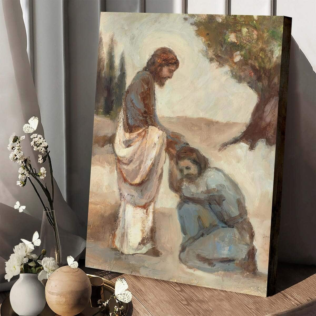 Christian Canvas Print The One Who Returned Jesus With The One Leper