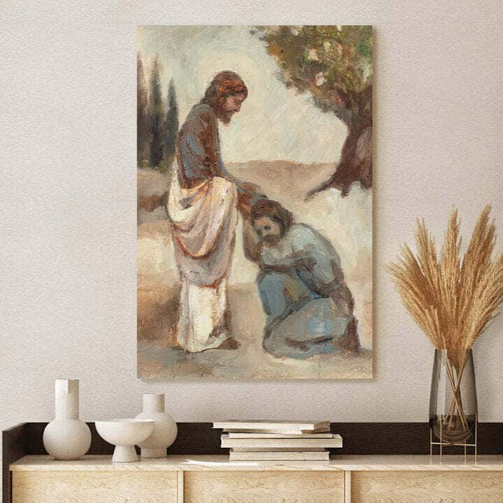 Christian Canvas Print The One Who Returned Jesus With The One Leper Christian Canvas Print The One Who Returned Jesus With The One Leper