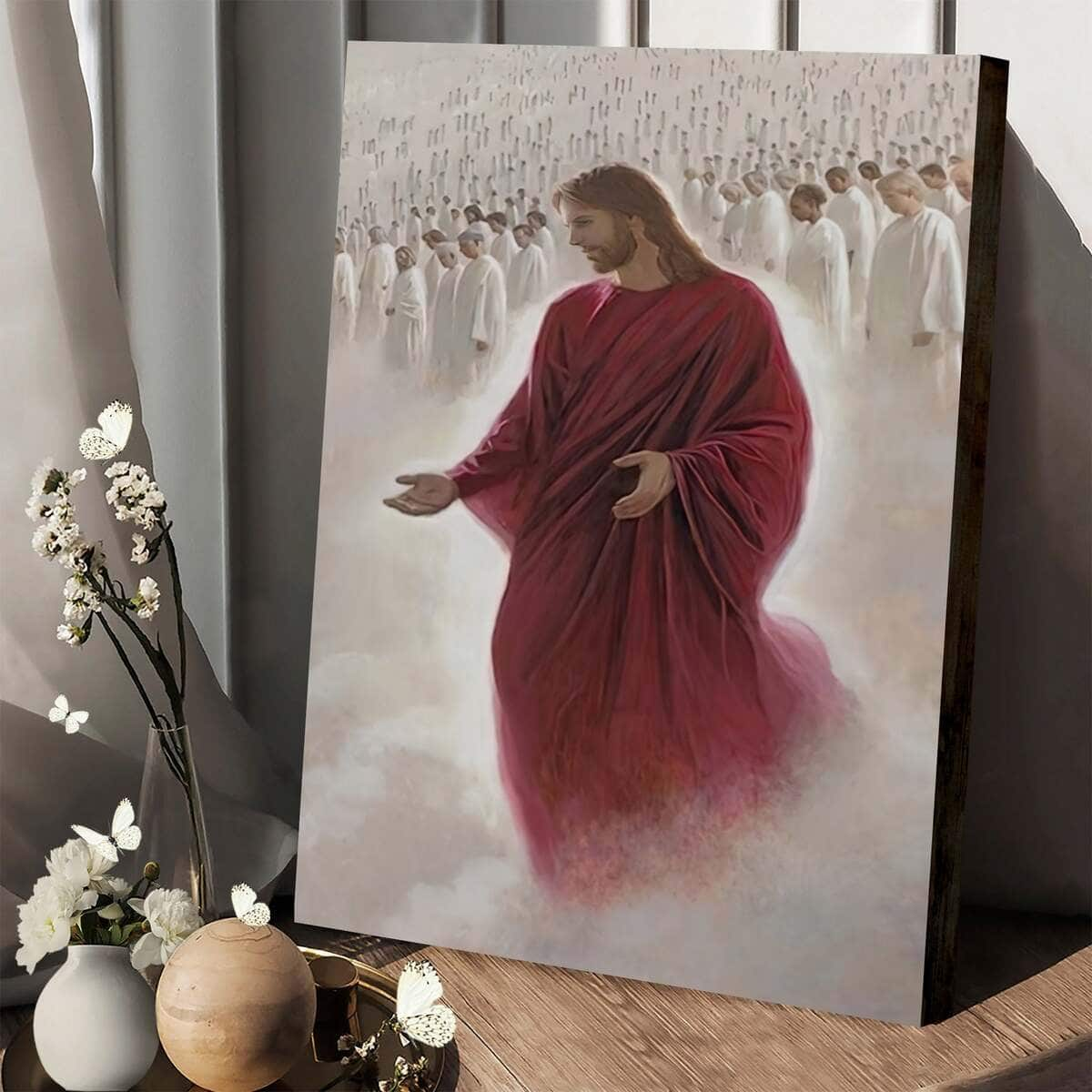 Christian Canvas Print Jesus On Heaven