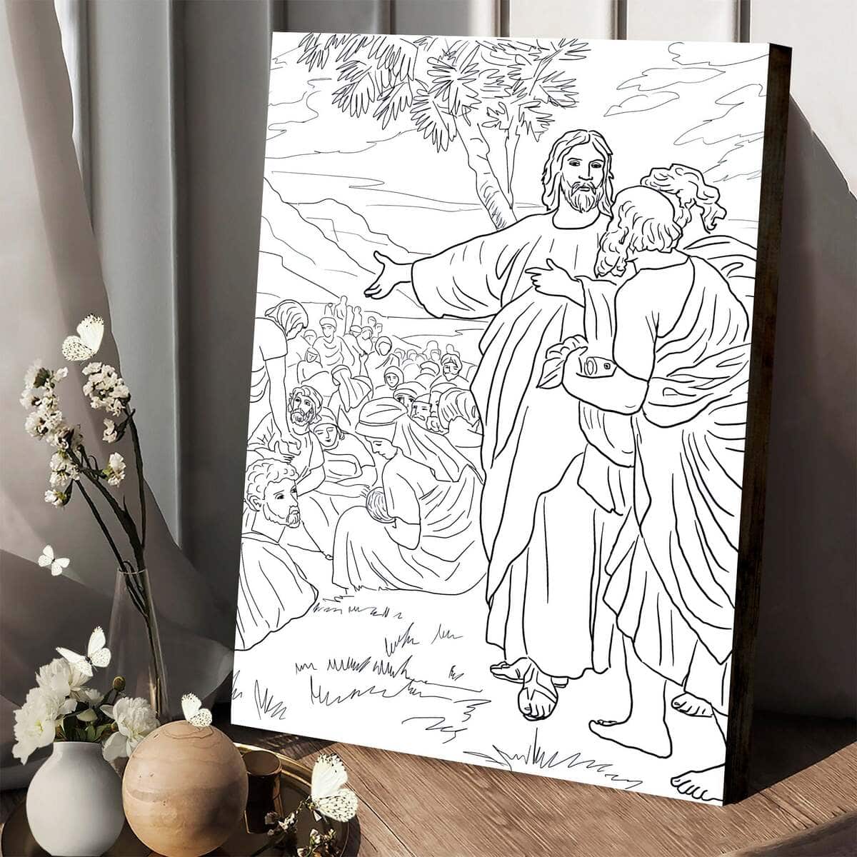 Christian Canvas Print Jesus Feeds 4000 People Christian Canvas Print Jesus Feeds 4000 People