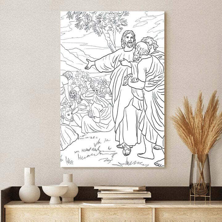 Christian Canvas Print Jesus Feeds 4000 People Christian Canvas Print Jesus Feeds 4000 People