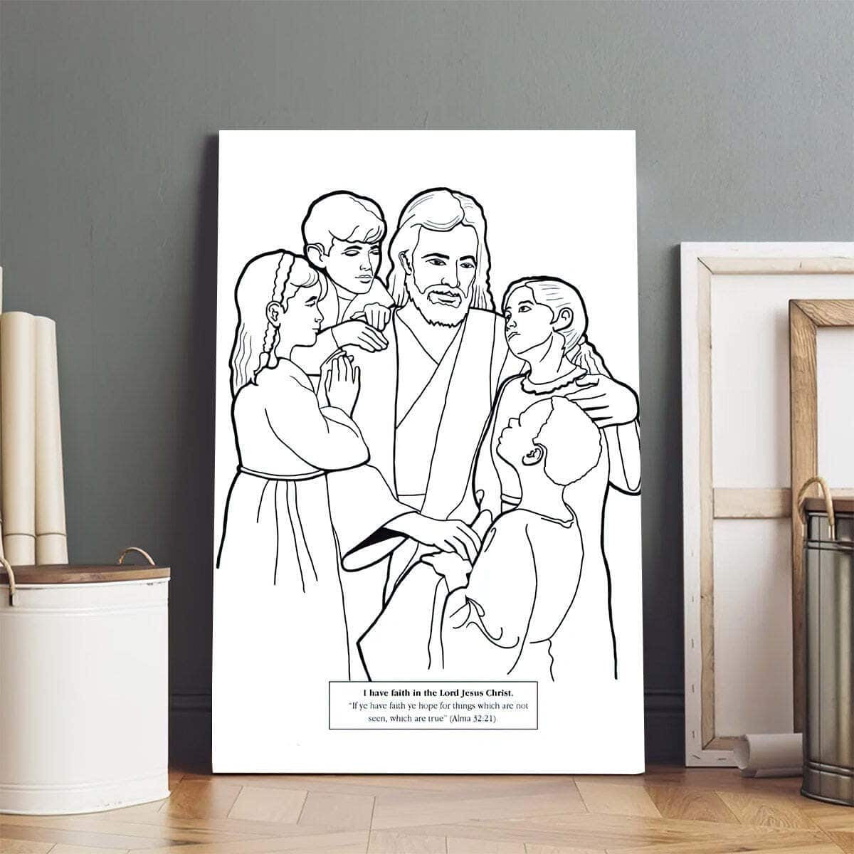 Jesus With Children Christian Canvas Print