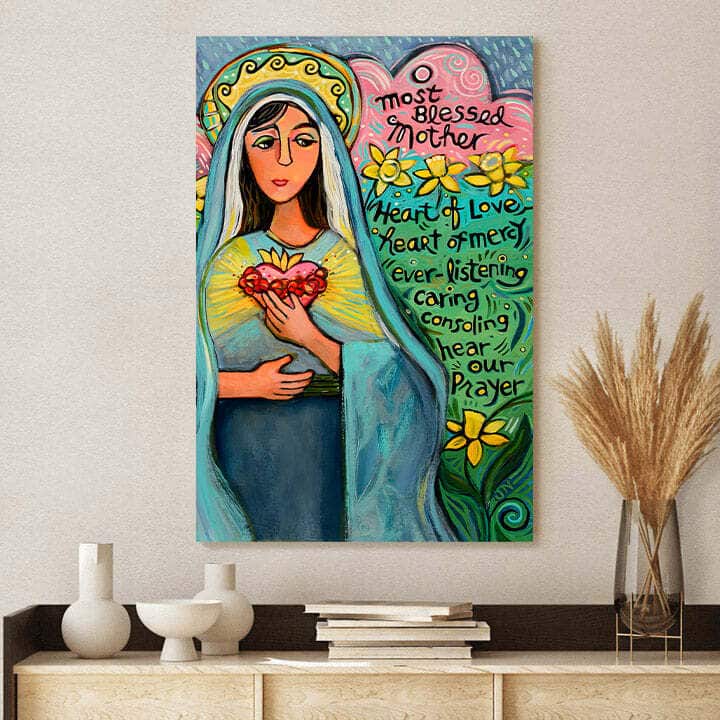 Christian Canvas Print Immaculate Heart Of Mary Christian Canvas Print Immaculate Heart Of Mary