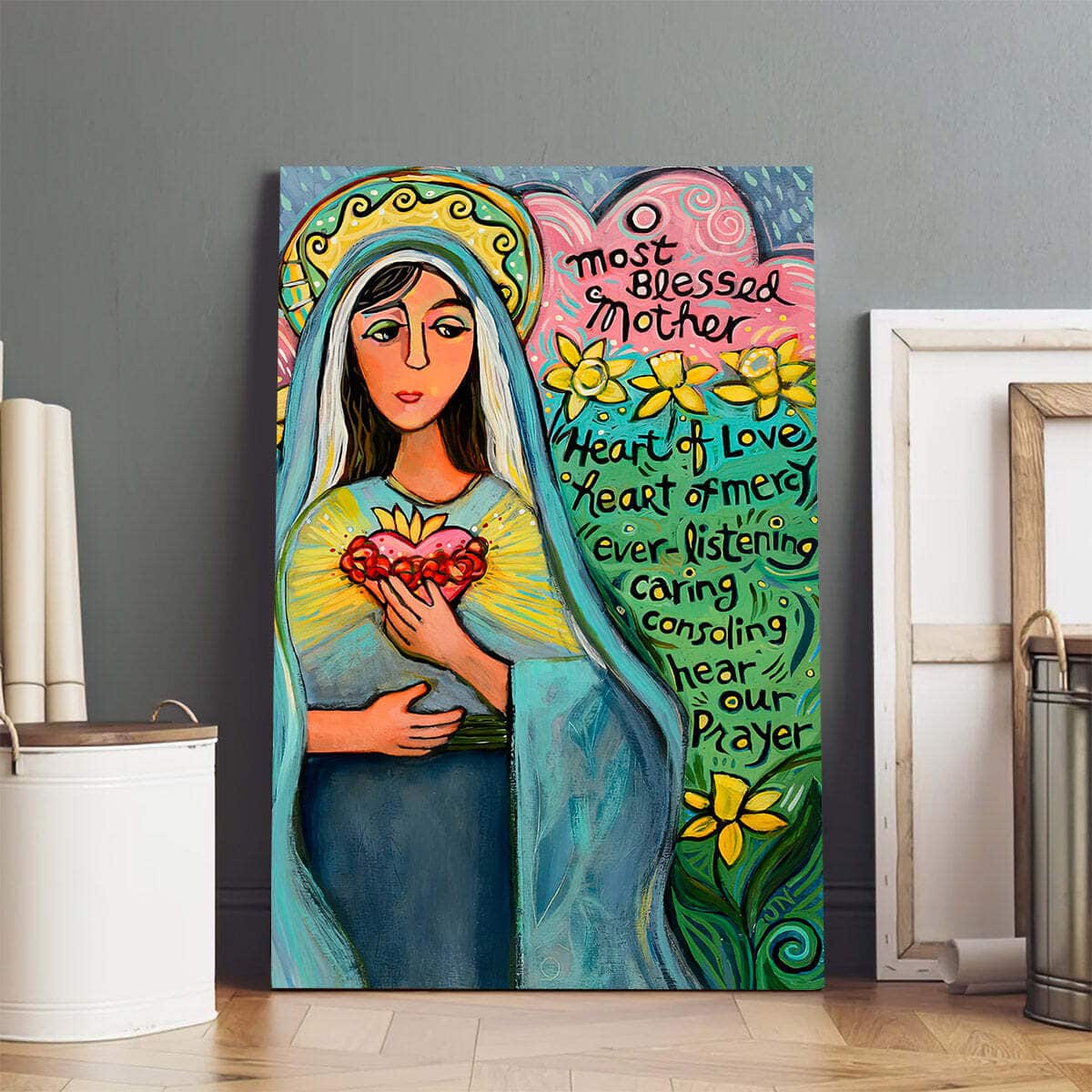 Christian Canvas Print Immaculate Heart Of Mary Christian Canvas Print Immaculate Heart Of Mary