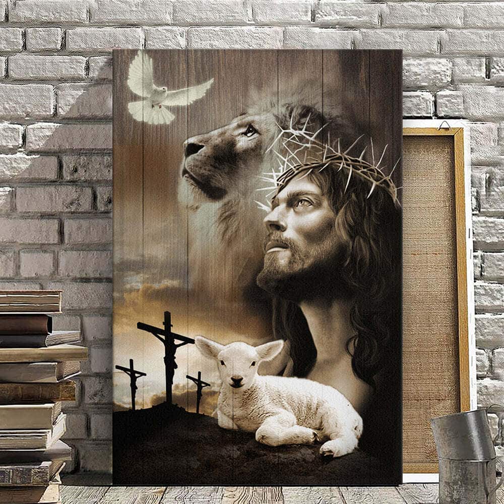 Christian Canvas Print Lamb And Dove Lion Of Judah Christian Canvas Print Lamb And Dove Lion Of Judah