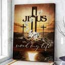 Jesus Saved My Life Christian Canvas Print
