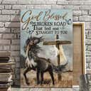 Christian Canvas Print Horse God Blessed The Broken Road