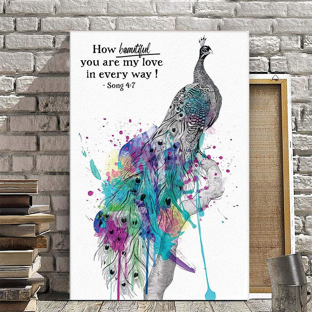 Christian Canvas Print How Beautiful You Are My Love In Every Way Song 4:7