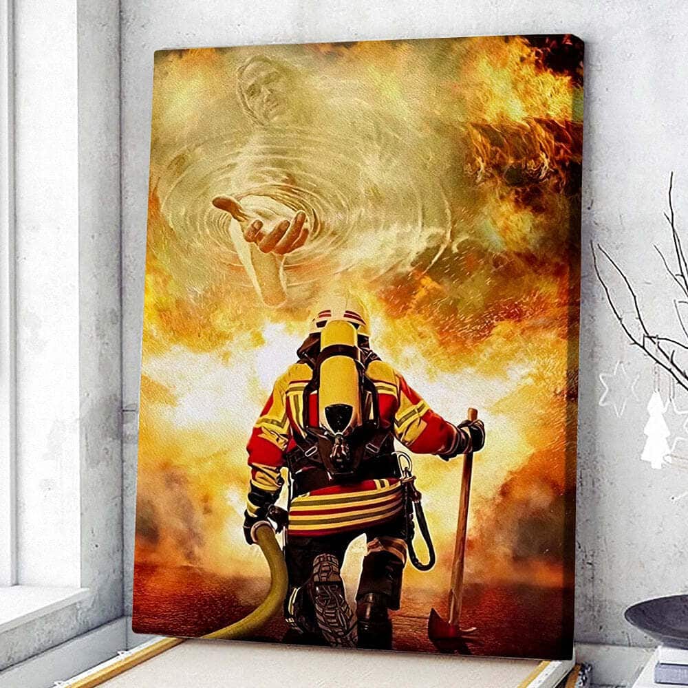 Christian Canvas Print Firefighter God Jesus Christian Canvas Print Firefighter God Jesus