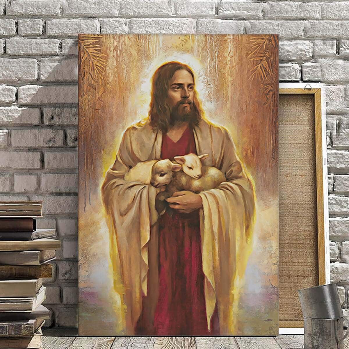 Christian Canvas Print Jesus Holding Lamb Christian Canvas Print Jesus Holding Lamb