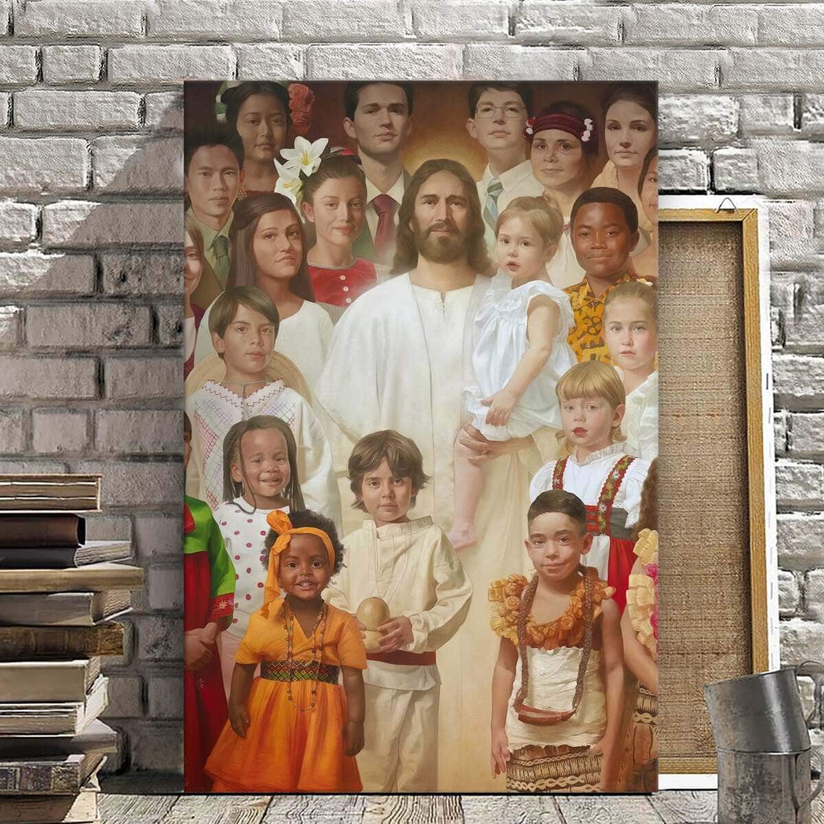 Christian Canvas Print Jesus And Children Christian Canvas Print Jesus And Children