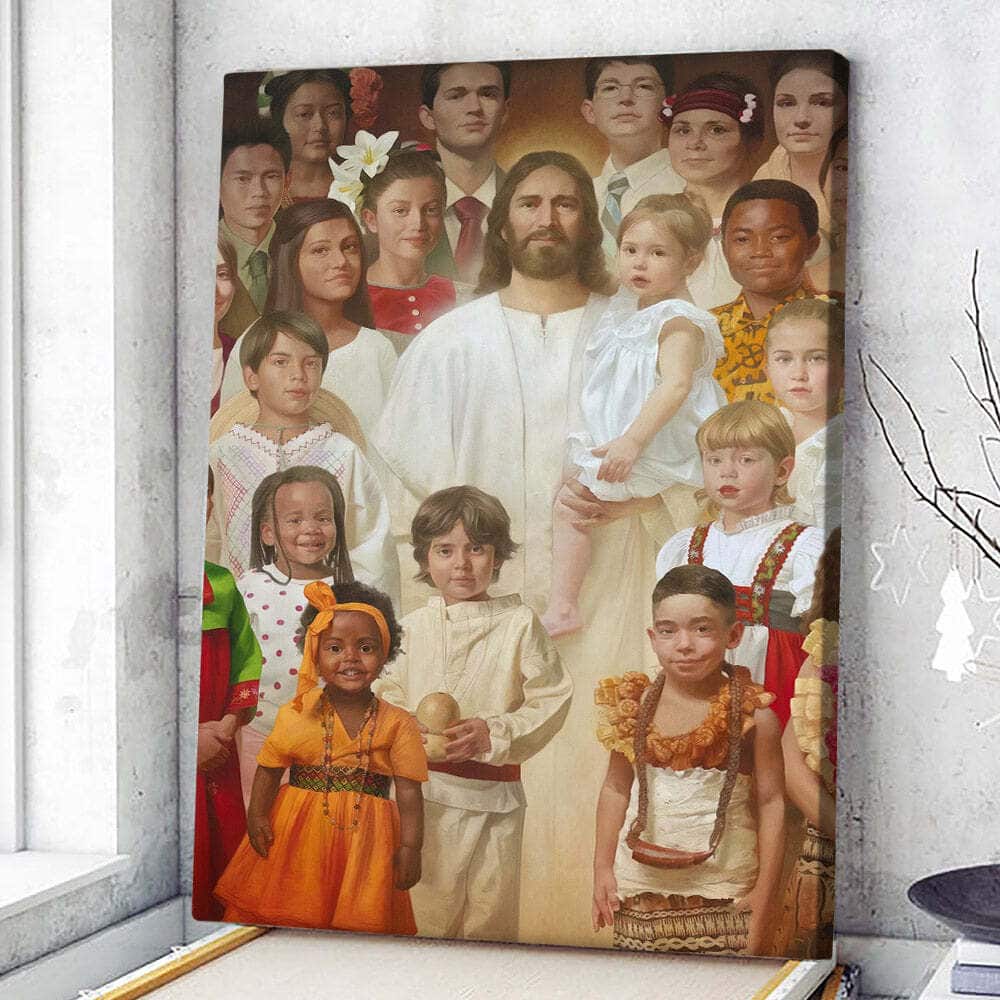 Christian Canvas Print Jesus And Children Christian Canvas Print Jesus And Children