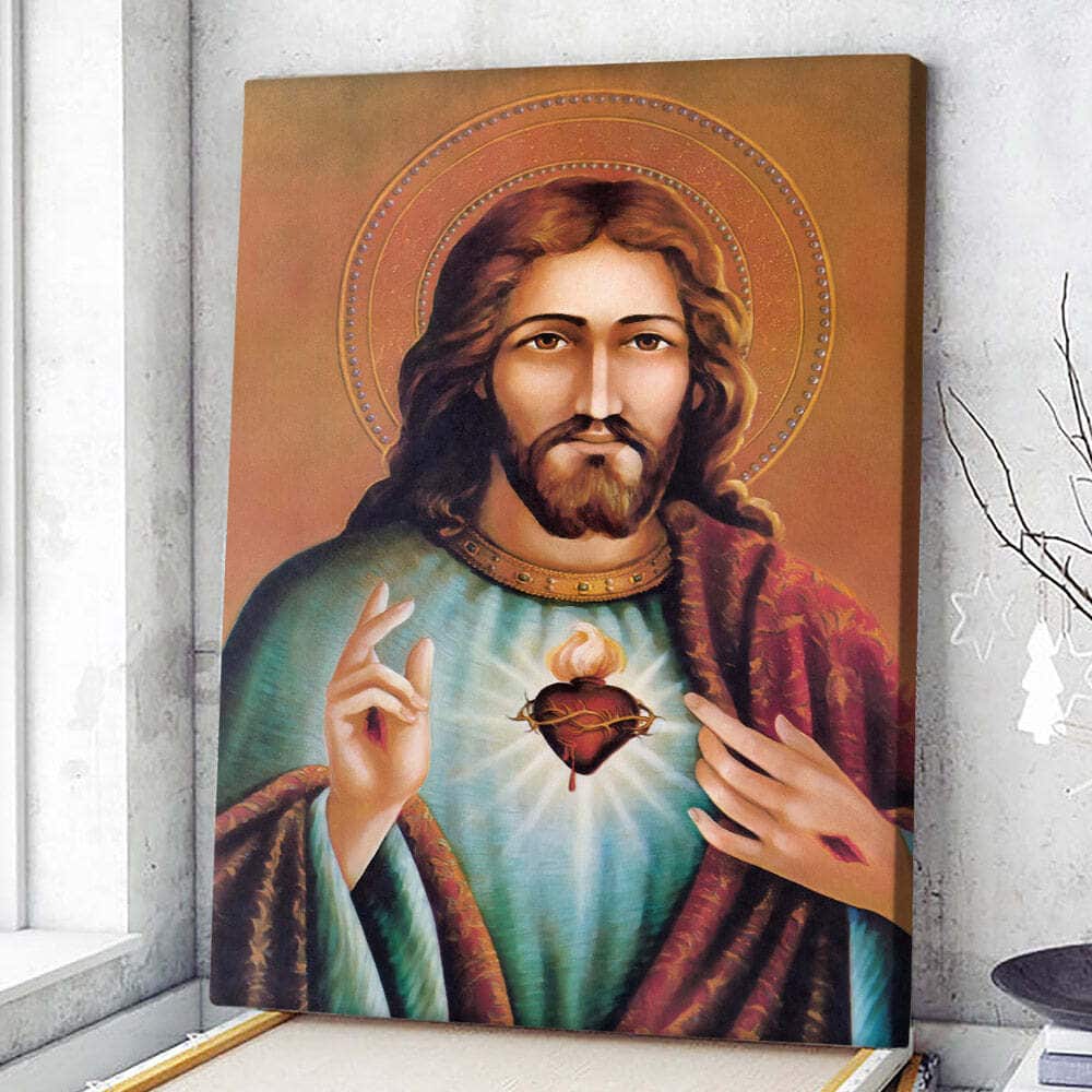 Christian Canvas Print Sacred Heart Jesus Christian Canvas Print Sacred Heart Jesus