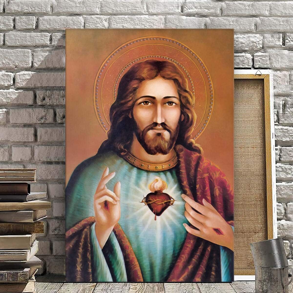 Christian Canvas Print Sacred Heart Jesus Christian Canvas Print Sacred Heart Jesus