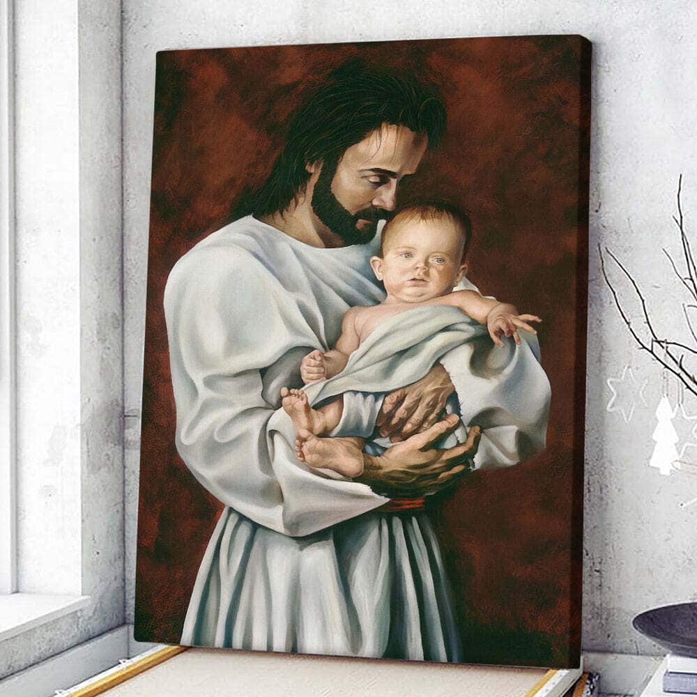 Christian Canvas Print Jesus Holding The Child Christian Canvas Print Jesus Holding The Child