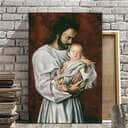 Christian Canvas Print Jesus Holding The Child Christian Canvas Print Jesus Holding The Child