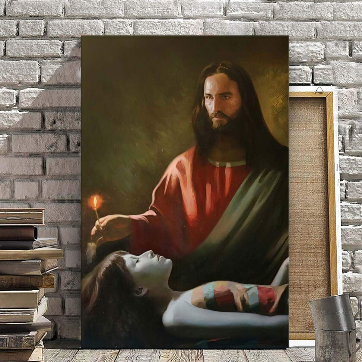 Christian Canvas Print Jesus And Girl Christian Canvas Print Jesus And Girl