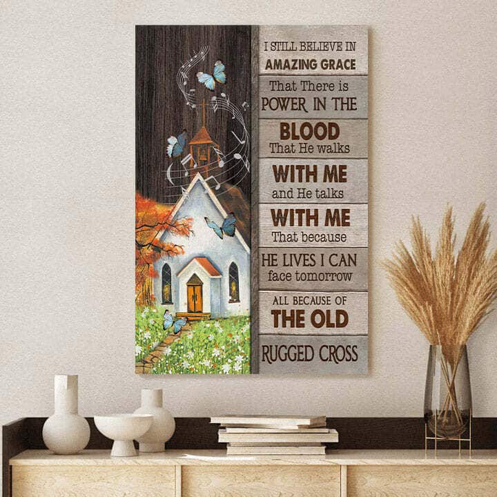 Christian Canvas Print All Because Of The Old Rugged Cross Christian Canvas Print All Because Of The Old Rugged Cross