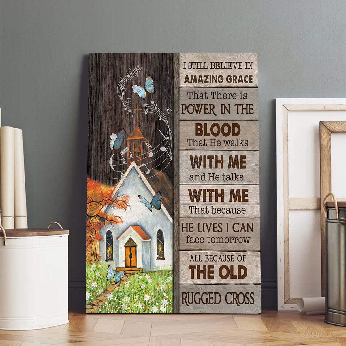 Christian Canvas Print All Because Of The Old Rugged Cross Christian Canvas Print All Because Of The Old Rugged Cross
