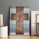 Christian Canvas Print Cross Because He Lives I Can Face Tomorrow