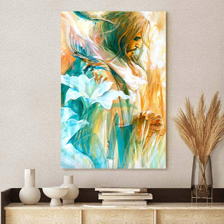 Christian Canvas Print Consider The Lilies Jesus Christian Canvas Print Consider The Lilies Jesus